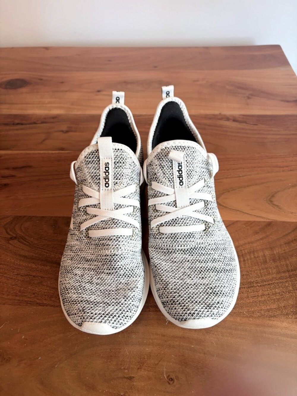 Adidas Cloudfoam Pure Grey White Knit Sneakers Women's Size 7